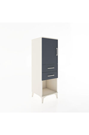 Hyperion Dolap 2 Raflı 2 Çekmeceli Tek Kapaklı 44x44x134 Aytaşı-Antrasit