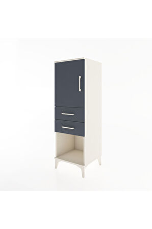 Hyperion Dolap 2 Raflı 2 Çekmeceli Tek Kapaklı 44x44x134 Aytaşı-Antrasit