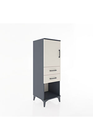 Hyperion Dolap 2 Raflı 2 Çekmeceli Tek Kapaklı 44x44x134 Antrasit-Aytaşı