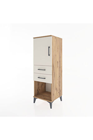 Hyperion Dolap 2 Raflı 2 Çekmeceli Tek Kapaklı 44x44x134 Çam-Aytaşı