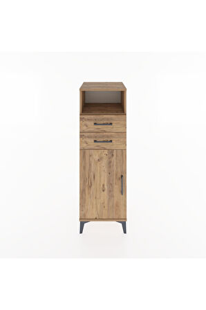 Hyperion Dolap 2 Raflı 2 Çekmeceli Tek Kapaklı 44x44x134 Çam-Çam