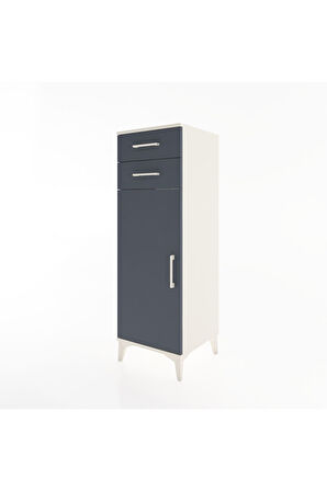 Hyperion Dolap 2 Raflı 2 Çekmeceli Tek Kapaklı 44x44x134 Aytaşı-Antrasit