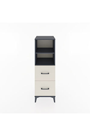 Hyperion Dolap 2 Raflı 2 Çekmeceli 44x44x134 Antrasit-Aytaşı