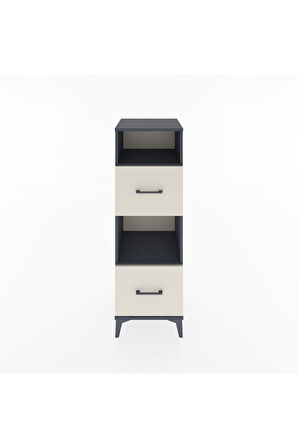 Hyperion Dolap 2 Raflı 2 Çekmeceli 44x44x134 Antrasit-Aytaşı