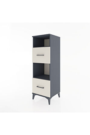 Hyperion Dolap 2 Raflı 2 Çekmeceli 44x44x134 Antrasit-Aytaşı