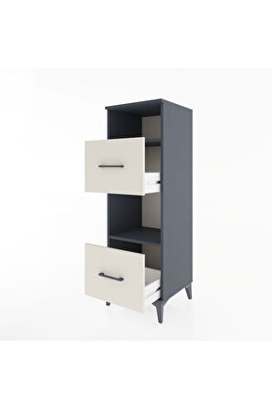 Hyperion Dolap 2 Raflı 2 Çekmeceli 44x44x134 Antrasit-Aytaşı