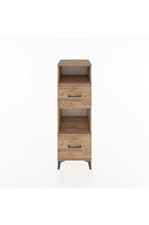 Hyperion Dolap 2 Raflı 2 Çekmeceli 44x44x134 Çam-Çam