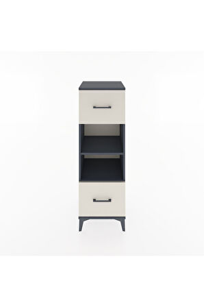 Hyperion Dolap 2 Raflı 2 Çekmeceli 44x44x134 Antrasit-Aytaşı