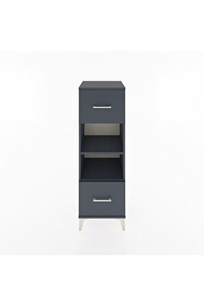 Hyperion Dolap 2 Raflı 2 Çekmeceli 44x44x134 Antrasit-Antrasit