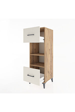 Hyperion Dolap 2 Raflı 2 Çekmeceli 44x44x134 Çam-Aytaşı