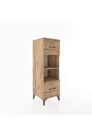 Hyperion Dolap 2 Raflı 2 Çekmeceli 44x44x134 Çam-Çam
