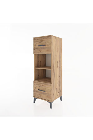 Hyperion Dolap 2 Raflı 2 Çekmeceli 44x44x134 Çam-Çam