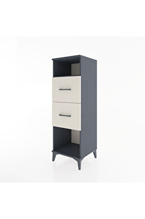 Hyperion Dolap Tek Raflı 2 Çekmeceli 44x44x134 Antrasit-Aytaşı