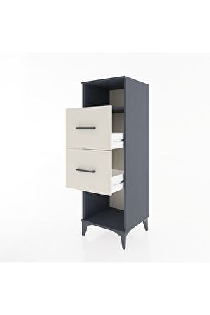 Hyperion Dolap Tek Raflı 2 Çekmeceli 44x44x134 Antrasit-Aytaşı
