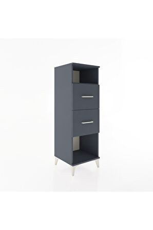 Hyperion Dolap Tek Raflı 2 Çekmeceli 44x44x134 Antrasit-Antrasit