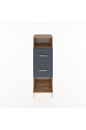 Hyperion Dolap Tek Raflı 2 Çekmeceli 44x44x134 Çam-Antrasit