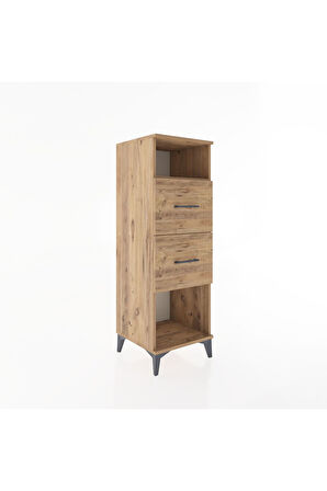 Hyperion Dolap Tek Raflı 2 Çekmeceli 44x44x134 Çam-Çam