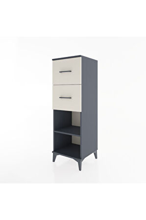 Hyperion Dolap Tek Raflı 2 Çekmeceli 44x44x134 Antrasit-Aytaşı