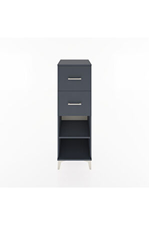 Hyperion Dolap Tek Raflı 2 Çekmeceli 44x44x134 Antrasit-Antrasit