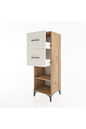 Hyperion Dolap Tek Raflı 2 Çekmeceli 44x44x134 Çam-Aytaşı