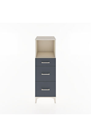 Hyperion Dolap Tek Raflı 3 Çekmeceli 44x44x134 Aytaşı-Antrasit