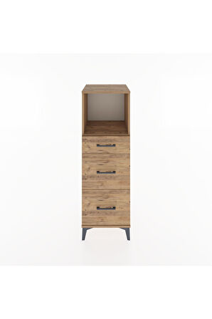 Hyperion Dolap Tek Raflı 3 Çekmeceli 44x44x134 Çam-Çam
