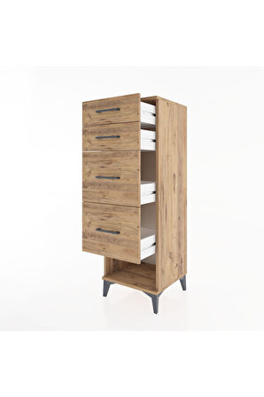 Hyperion Dolap 4 Çekmeceli 44x44x134 Çam-Çam