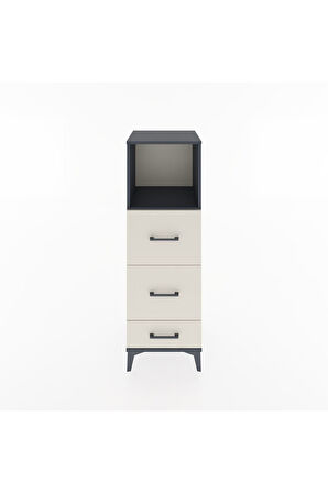 Hyperion Dolap Tek Raflı 3 Çekmeceli 44x44x134 Antrasit-Aytaşı
