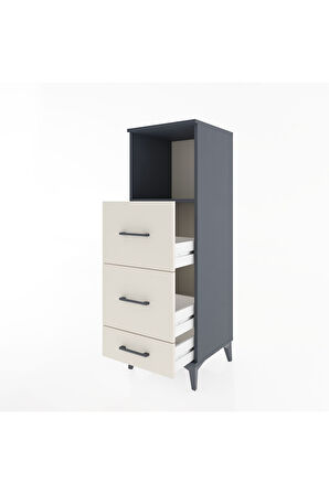 Hyperion Dolap Tek Raflı 3 Çekmeceli 44x44x134 Antrasit-Aytaşı