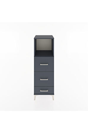 Hyperion Dolap Tek Raflı 3 Çekmeceli 44x44x134 Antrasit-Antrasit