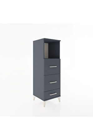 Hyperion Dolap Tek Raflı 3 Çekmeceli 44x44x134 Antrasit-Antrasit