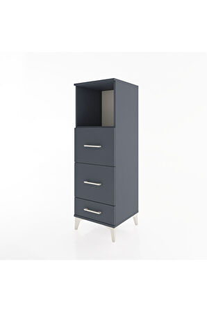 Hyperion Dolap Tek Raflı 3 Çekmeceli 44x44x134 Antrasit-Antrasit