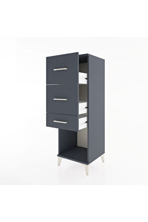 Hyperion Dolap 3 Çekmeceli 44x44x134 Antrasit-Antrasit