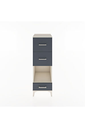 Hyperion Dolap Tek Raflı 3 Çekmeceli 44x44x134 Aytaşı-Antrasit