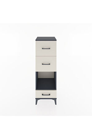Hyperion Dolap Tek Raflı 3 Çekmeceli 44x44x134 Antrasit-Aytaşı