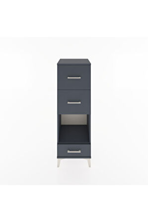 Hyperion Dolap Tek Raflı 3 Çekmeceli 44x44x134 Antrasit-Antrasit