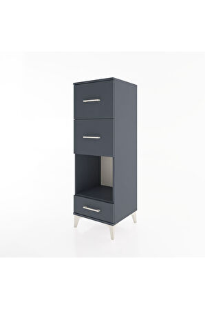 Hyperion Dolap Tek Raflı 3 Çekmeceli 44x44x134 Antrasit-Antrasit