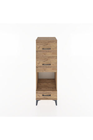 Hyperion Dolap Tek Raflı 3 Çekmeceli 44x44x134 Çam-Çam