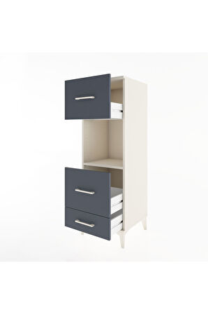 Hyperion Dolap Tek Raflı 3 Çekmeceli 44x44x134 Aytaşı-Antrasit