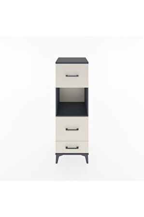 Hyperion Dolap Tek Raflı 3 Çekmeceli 44x44x134 Antrasit-Aytaşı