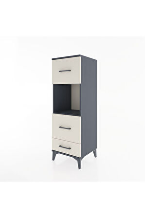 Hyperion Dolap Tek Raflı 3 Çekmeceli 44x44x134 Antrasit-Aytaşı