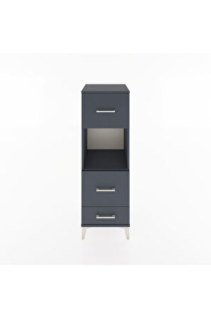 Hyperion Dolap Tek Raflı 3 Çekmeceli 44x44x134 Antrasit-Antrasit
