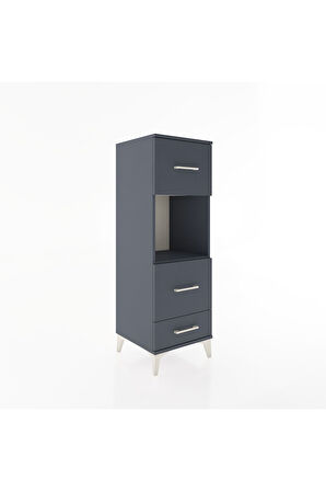 Hyperion Dolap Tek Raflı 3 Çekmeceli 44x44x134 Antrasit-Antrasit