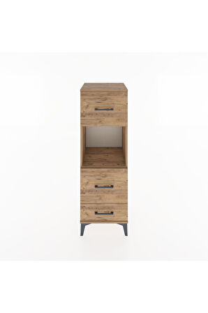 Hyperion Dolap Tek Raflı 3 Çekmeceli 44x44x134 Çam-Çam