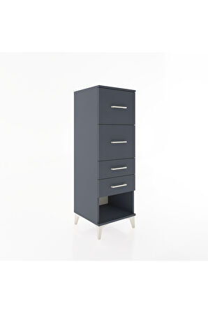 Hyperion Dolap 4 Çekmeceli 44x44x134 Antrasit-Antrasit