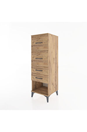 Hyperion Dolap 4 Çekmeceli 44x44x134 Çam-Çam