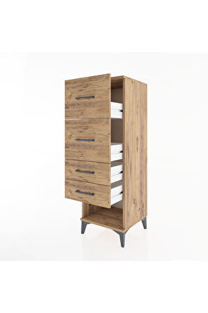 Hyperion Dolap 4 Çekmeceli 44x44x134 Çam-Çam
