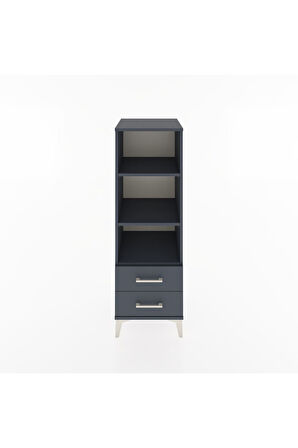 Hyperion Dolap 3 Raflı 2 Çekmeceli 44x44x134 Antrasit-Antrasit
