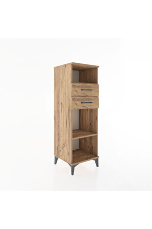 Hyperion Dolap 2 Raflı 2 Çekmeceli 44x44x134 Çam-Çam