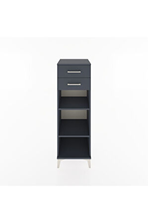 Hyperion Dolap 2 Raflı 2 Çekmeceli 44x44x134 Antrasit-Antrasit